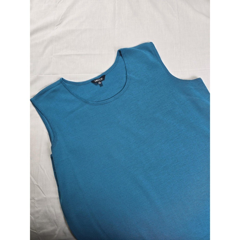 Misook Top Womens XL Blue‎ Sleeveless Tank Pullover Knit Lightweight Classic